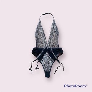 Vintage Shirley of Hollywood Leopard Lace Lingerie with Garters